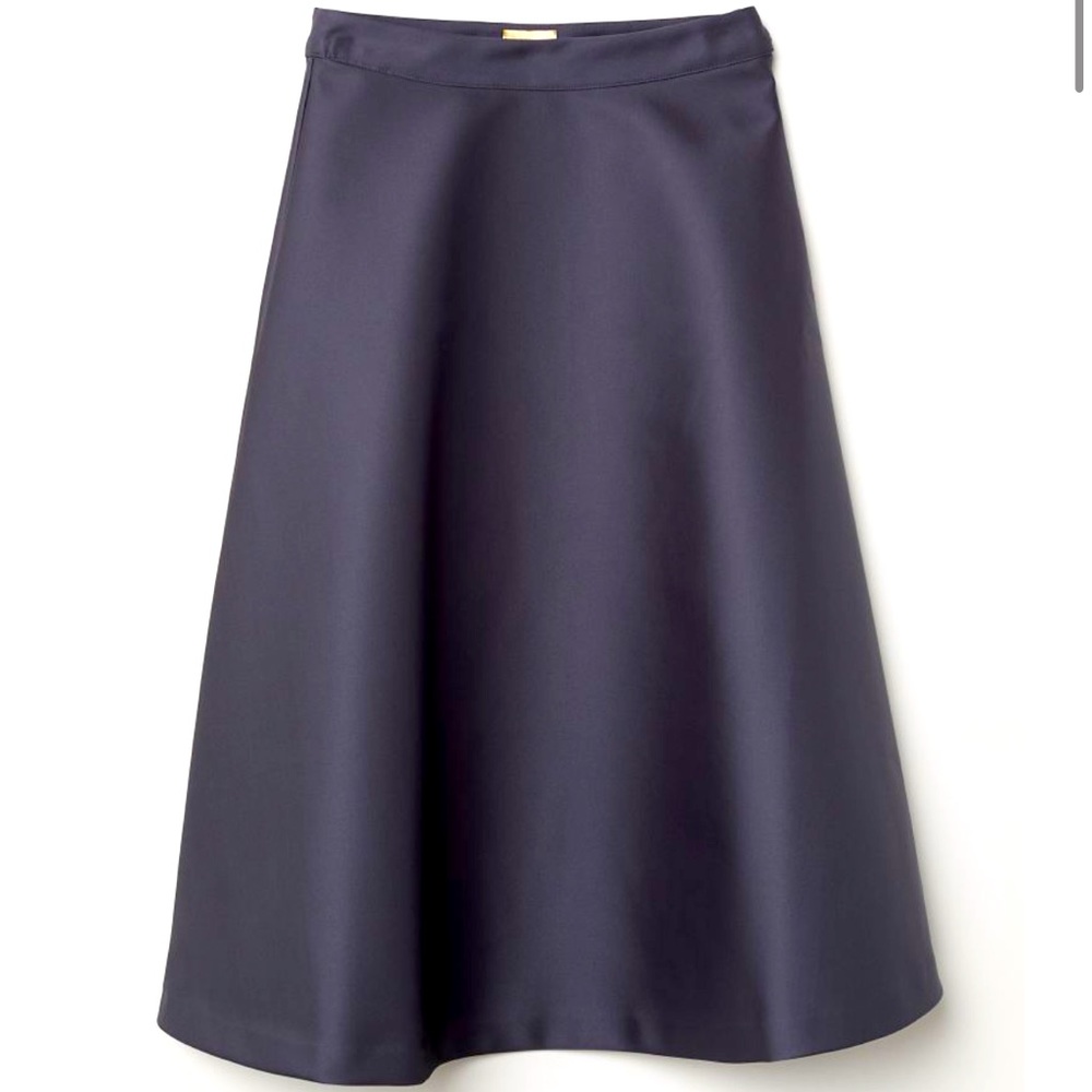 Flared satin skirt
